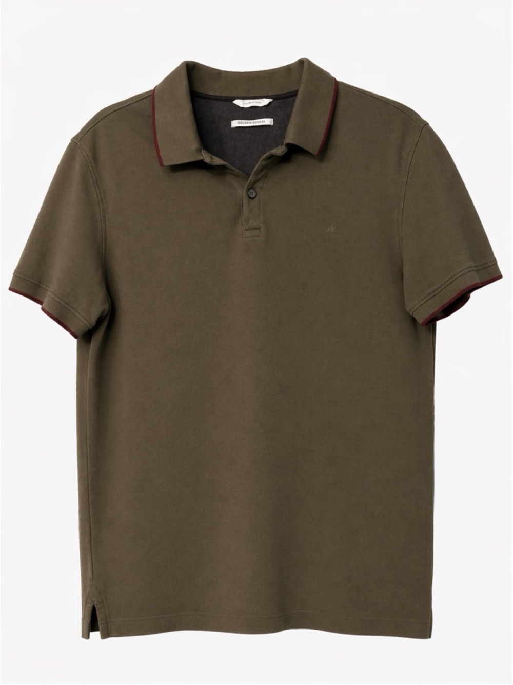 Calvin Klein Pima Cotton Olive Polo Shirt Contrast Trim Mens Large